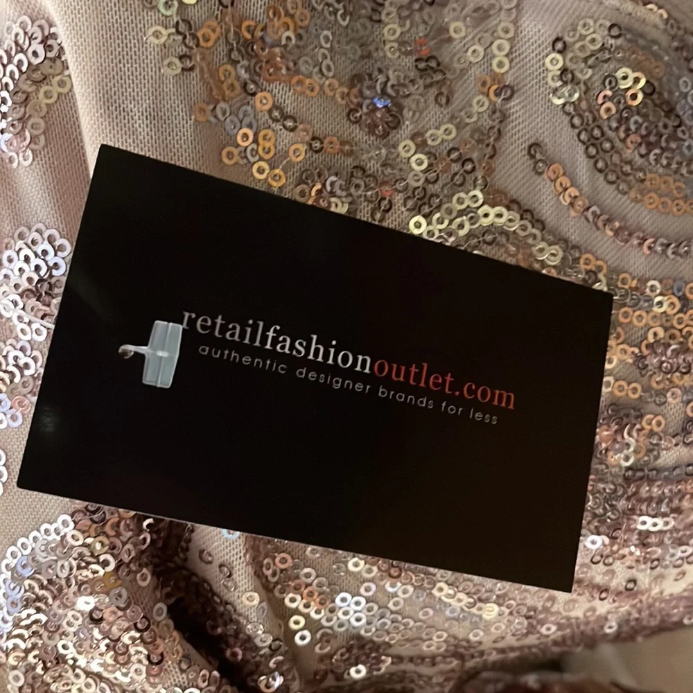 NWT Aqua Womens pale Pink Sequined Bell-Sleeve Off-Shoulder Cocktail dress (10) - Picture 9 of 13
